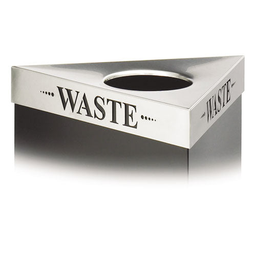 Safco Trifecta Waste Receptacle Lid Laser Cut "waste" Inscription 20wx20dx3h Stainless Steel