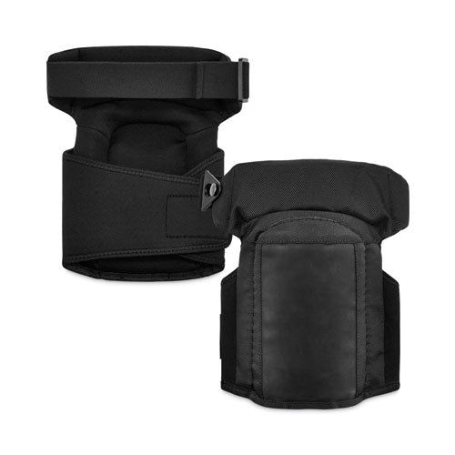 Ergodyne Proflex 450 Hinged Slip Resistant Gel Knee Pads Soft Cap Hook And Loop Closure Black Pair