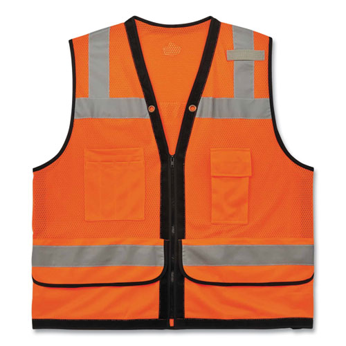 Ergodyne Glowear 8253hdz Class 2 Heavy-duty Mesh Surveyors Vest Polyester Large/x-large Orange