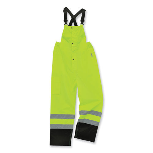 Ergodyne Glowear 8918bk Class E Hi-vis Rain Bibs Black Bottom X-large Lime