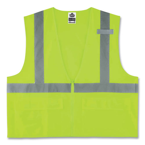 Ergodyne Glowear 8225z Class 2 Standard Solid Vest Polyester Lime Small/medium