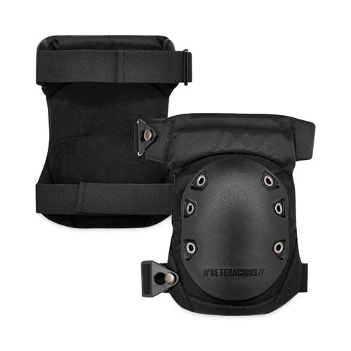 Ergodyne Proflex 435 Hinged Gel Knee Pad With Buckles Hard Cap Buckle Closure One Size Black Pair