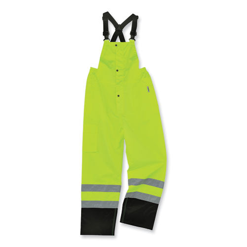 Ergodyne Glowear 8918bk Class E Hi-vis Rain Bibs Black Bottom 5x-large Lime