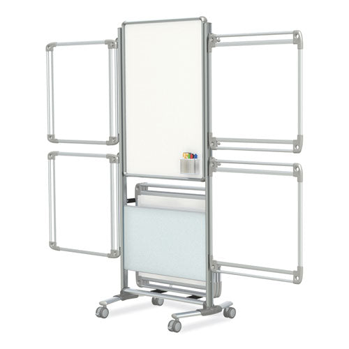 Ghent Nexus Easel Whiteboard 32x76.13 White Surface Satin Aluminum Frame