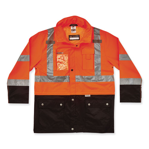 Ergodyne Glowear 8386 Class 3 Hi-vis Outer Shell Jacket Polyester Small Orange