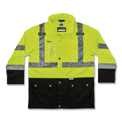 Ergodyne Glowear 8386 Class 3 Hi-vis Outer Shell Jacket Polyester Medium Lime