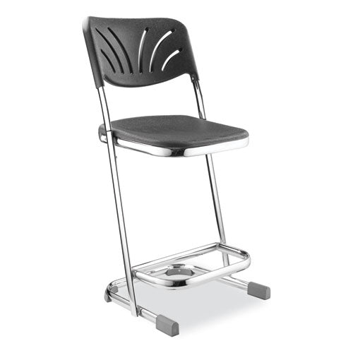 NPS 6600 Series Elephant Z-stool With Backrest Supports 500 Lb 22" Seat Ht Black Seat/back Chrome Frameships In 1-3 Bus Days