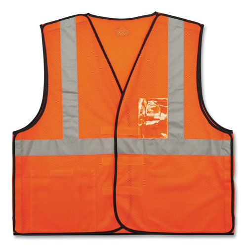 Ergodyne Glowear 8216ba Class 2 Breakaway Mesh Id Holder Vest Polyester 4x-large/5x-large Orange