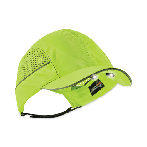 Ergodyne Skullerz 8960 Bump Cap With Led Lighting Long Brim Lime Green