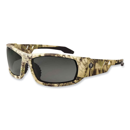 Ergodyne Skullerz Odin Safety Glasses Kryptek Highlander Nylon Impact Frame Polarized Smoke Lens