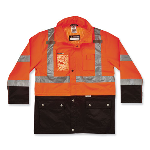 Ergodyne Glowear 8386 Class 3 Hi-vis Outer Shell Jacket Polyester 2x-large Orange