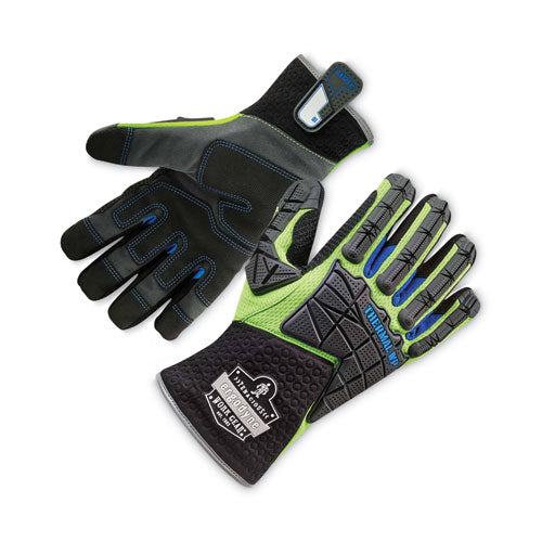 Ergodyne Proflex 925wp Performance Dorsal Impact-reduce Thermal Waterproof Glove Black/lime Medium Pair
