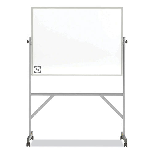 Ghent Reversible Magnetic Hygienic Porcelain Whiteboard Satin Aluminum Frame/stand 48x36 White Surface Ships In 7-10 Bus Days