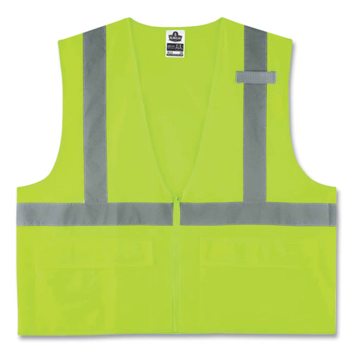 Ergodyne Glowear 8225z Class 2 Standard Solid Vest Polyester Lime Large/x-large