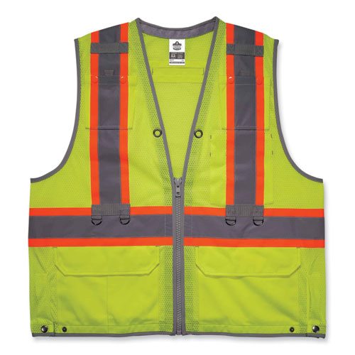 Ergodyne Glowear 8231tv Class 2 Hi-vis Tool Tethering Safety Vest Polyester 2x-large/3x-large Lime