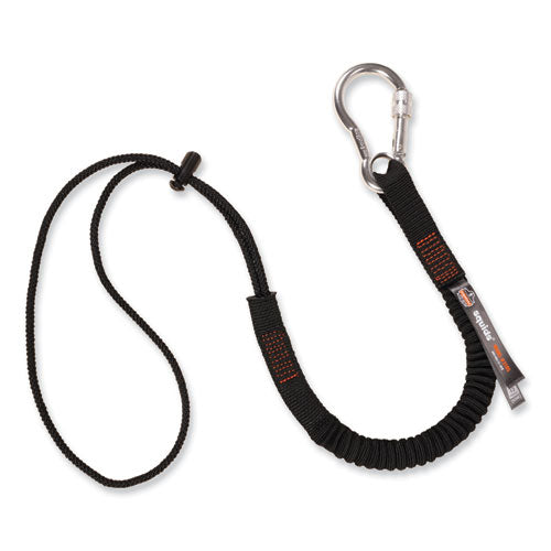 Ergodyne Squids 3105 Tool Lanyard W/aluminum Carabiner+cinch-loop 15 Lb Max Work Cap 32" To 48" Black