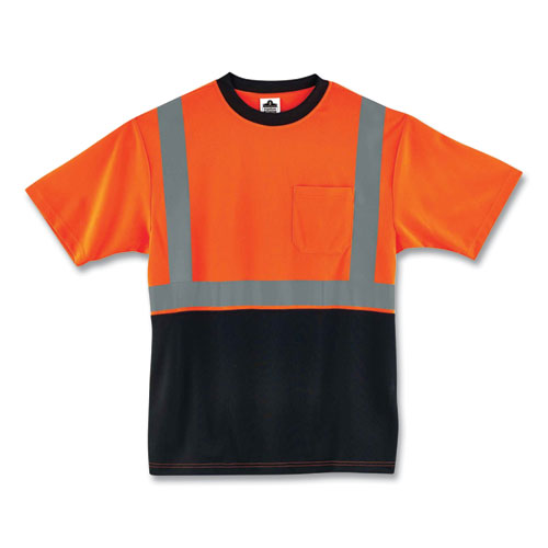 Ergodyne Glowear 8289bk Class 2 Hi-vis T-shirt With Black Bottom Medium Orange