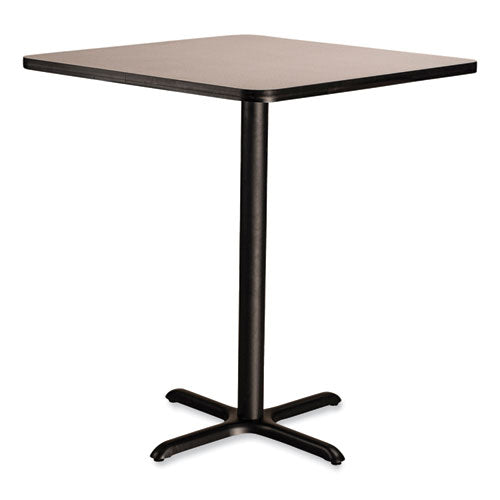 NPS Cafe Table 36wx36dx30h Square Top/x-base Gray Nebula Top Black Base