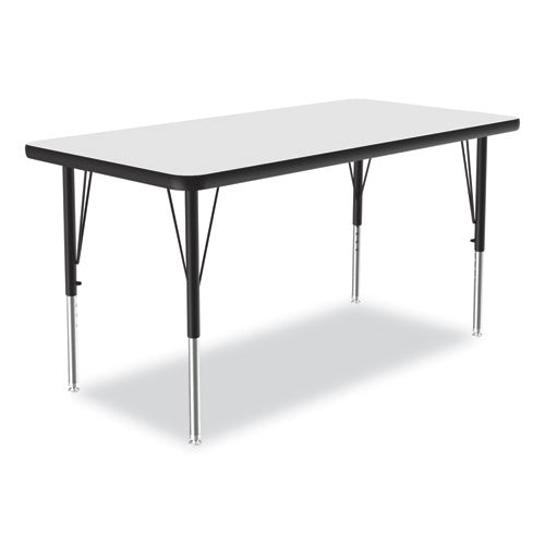 Correll Markerboard Activity Tables Rectangular 48"x24"x19" To 29" White Top Black Legs 4/pallet