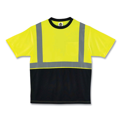 Ergodyne Glowear 8289bk Class 2 Hi-vis T-shirt With Black Bottom 4x-large Lime