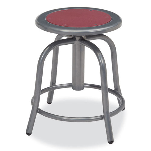 NPS 6800 Series Height Adj Metal Seat Swivel Stool Supports 300lb 18"-24" Seat Htburgundy Seat/gray Baseships In 1-3 Bus Days