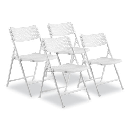 NPS Airflex Series Premium Poly Folding Chair Supports 1000 Lb 17.25" Seat Ht White Seat/back/base 4/ctships In 1-3 Bus Days