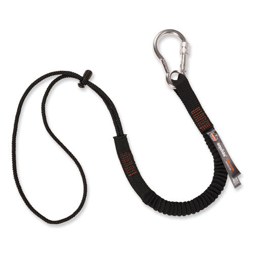 Ergodyne Squids 3105 Tool Lanyard W/aluminum Carabiner+cinch-loop 15lb Max Work Cap 32" To 48" Bk100/pkships In 1-3 Business Days