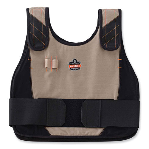 Ergodyne Chill-its 6215 Premium Fr Phase Change Cooling Vest W/ Packs Modacrylic Cotton Small/med Khaki