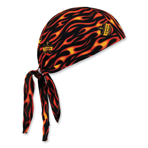 Ergodyne Chill-its 6615 High-performance Bandana Doo Rag With Terry Cloth Sweatband One Size Flames