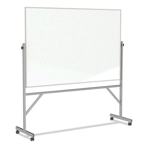 Ghent Reversible Magnetic Porcelain Whiteboard W/satin Aluminum Frame 101.25x78.25 White Surface