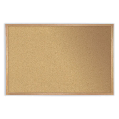 Ghent Natural Cork Bulletin Board With Frame 36x24 Tan Surface Natural Oak Frame