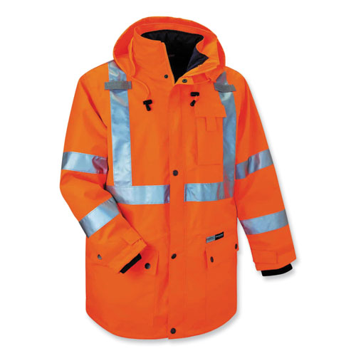 Ergodyne Glowear 8385 Class 3 Hi-vis 4-in-1 Jacket 3x-large Orange