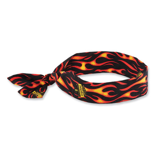 Ergodyne Chill-its 6700 Cooling Bandana Polymer Tie Headband One Size Fits Most Flames