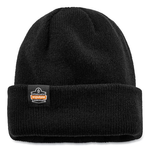 Ergodyne N-ferno 6811z Rib Knit Hat With Zipper For Bump Cap Insert One Size Fits Most Black