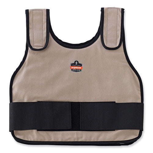 Ergodyne Chill-its 6225 Premium Fr Phase Change Cooling Vest Modacrylic Cotton Large/x-large Khaki