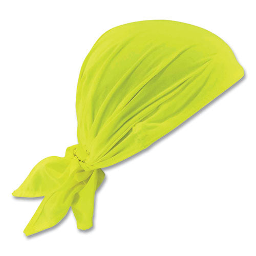 Ergodyne Chill-its 6710ct Cooling Pva Tie Bandana Triangle Hat One Size Fits Most Lime