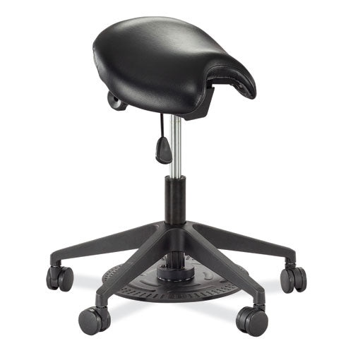 Safco Saddle Seat Lab Stool Backless Supports Up To 250 Lb 21.25"-26.25" High Black Seat Black Base