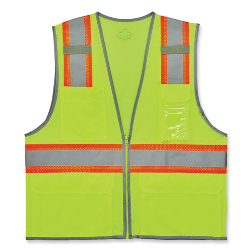 Ergodyne Glowear 8246z-s Single Size Class 2 Two-tone Mesh Vest Polyester Large Lime