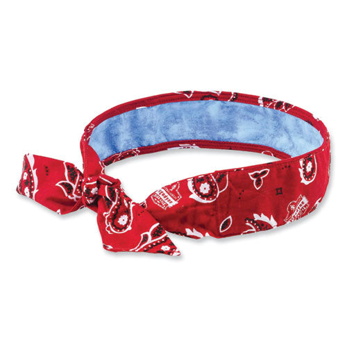 Ergodyne Chill-its 6700ct Cooling Bandana Pva Tie Headband One Size Fits Most Red Western