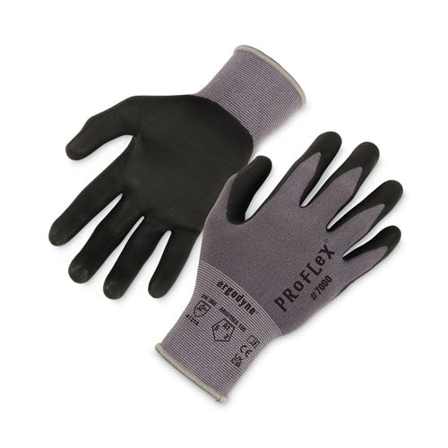 Ergodyne Proflex 7000 Nitrile-coated Gloves Microfoam Palm Gray Medium 12 Pairs/pack