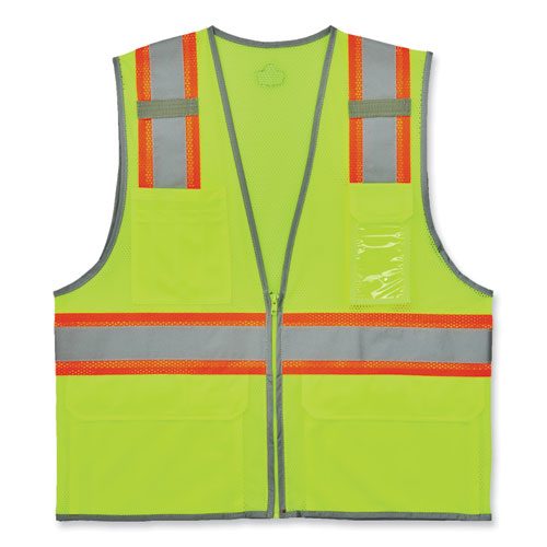 Ergodyne Glowear 8246z-s Single Size Class 2 Two-tone Mesh Vest Polyester 3x-large Lime