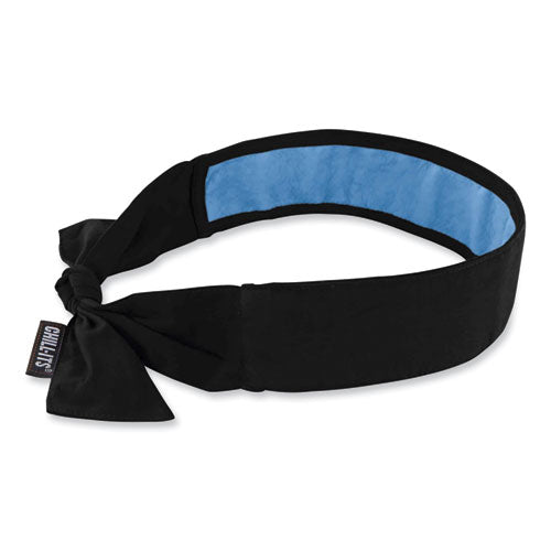 Ergodyne Chill-its 6700ct Cooling Bandana Pva Tie Headband One Size Fits Most Black