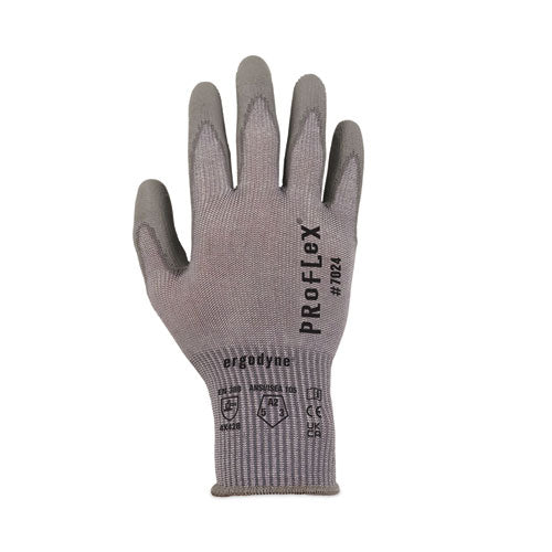 Ergodyne Proflex 7024 Ansi A2 Pu Coated Cr Gloves Gray Medium Pair