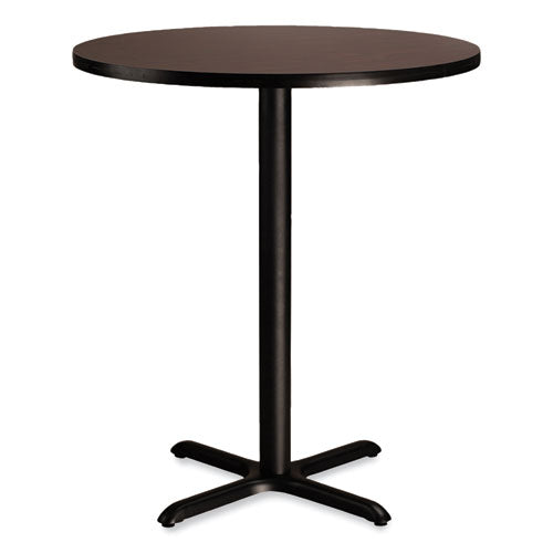 NPS Cafe Table 36" Diameterx42h Round Top/x-base Mahogany Top Black Base