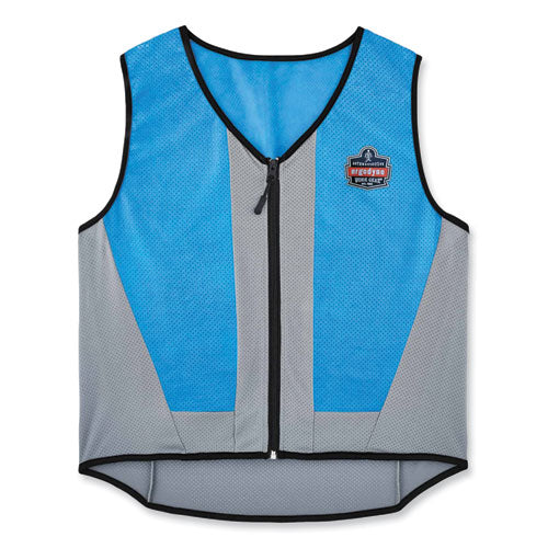 Ergodyne Chill-its 6667 Wet Evaporative Pva Cooling Vest With Zipper Pva Medium Blue