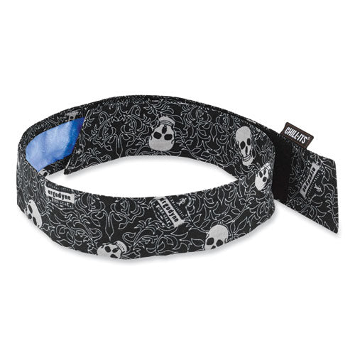 Ergodyne Chill-its 6705ct Cooling Pva Hook And Loop Bandana Headband One Size Fits Most Skulls