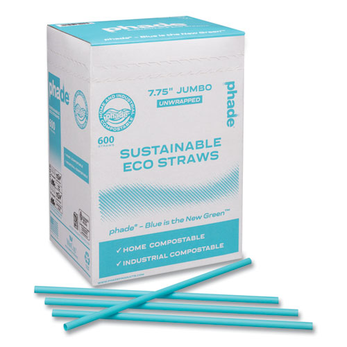 Phade™ Marine Biodegradable Straws 7.75" Ocean Blue 6000/Case