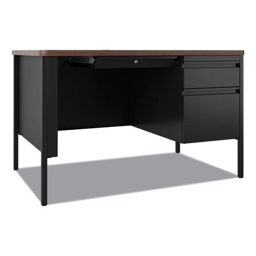 Hirsh Industries Teachers Pedestal Desks One Right-hand Pedestal: Box/file Drawers 48"x30"x29.5" Walnut/black