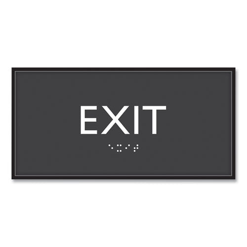 Headline Sign Ada Sign Exit Plastic 4x4 Clear/white