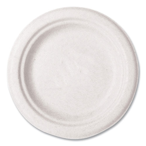 Vegware™ Molded Fiber Tableware Plate 6" Diameter White 1000/Case